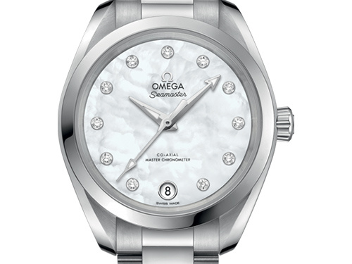 Элегантные дайверские часы с бриллиантами Seamaster Aqua Terra 150m Omega Co-axial Master Chronometer 34 mm, доступные для заказа