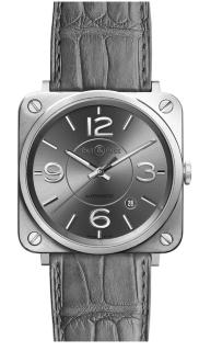 Bell & Ross Instruments 39 mm Automatic BR S Officer Ruthenium BRS92-RU-ST/SCR