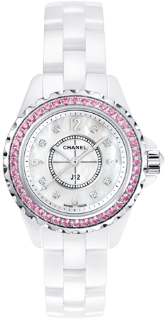 Chanel J12 White 29 mm Pink Sapphires H3243
