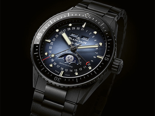 3 новых модели керамических дайверских часов Blancpain Fifty Fathoms Bathyscaphe Quantième Complet Phases de Lune с полным календарем и индикацией фаз Луны