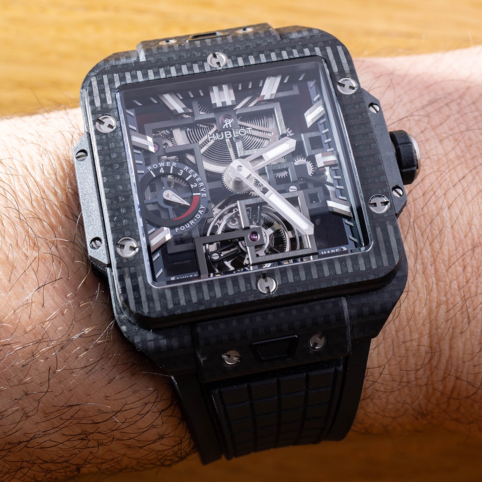 Tourbillon 4-Day Power Reserve 3D Carbon – первые часы с турбийоном в линейке Hublot Square Bang