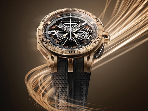 Премиальный хронограф Roger Dubuis Excalibur Spider Flyback из розового золота вдохновлен дизайном гиперкаров