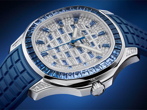 Patek Philippe выпустил роскошные часы Aquanaut Luce Haute Joaillerie Reference 5268/461G-001 из белого золота, украшенные бриллиантами и сапфирами