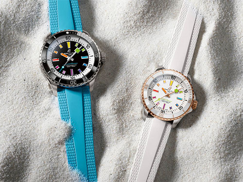 Breitling представил 5 моделей дайверских часов Superocean Automatic 42 и 36 с радужными циферблатами