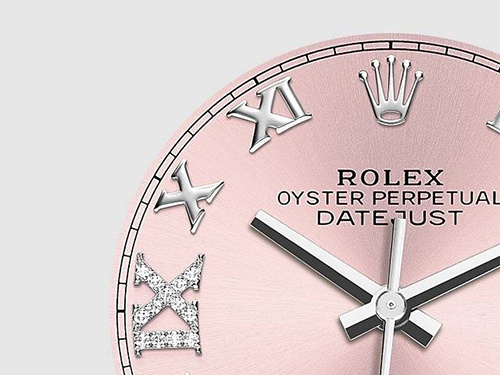 Розовые Rolex Datejust 36 mm из стали и белого золота, инкрустированные бриллиантами