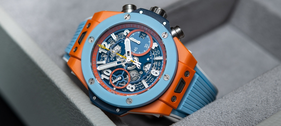 Hublot создал сине-оранжевый хронограф для лета Big Bang Unico Summer 2025