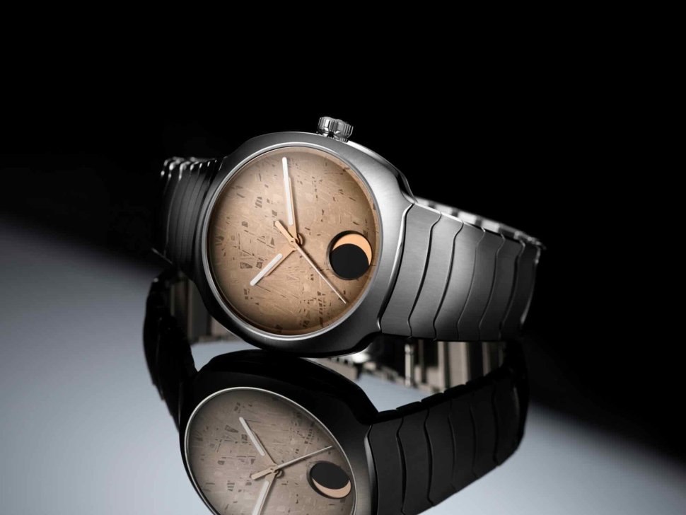 Концептуальные часы H. Moser & Cie. Streamliner украшены Луной на фоне метеорита