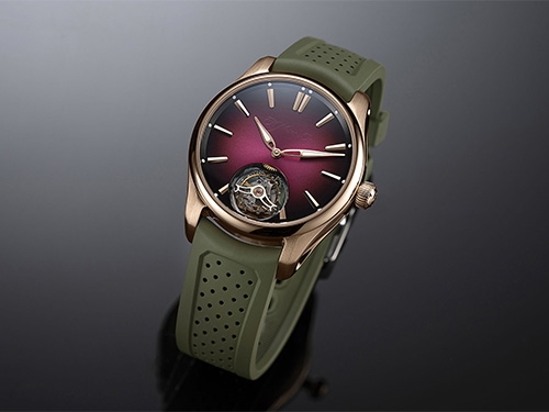 H. Moser & Cie. выпустил новые часы с турбийоном Pioneer Tourbillon Burgundy в цвете бургунди