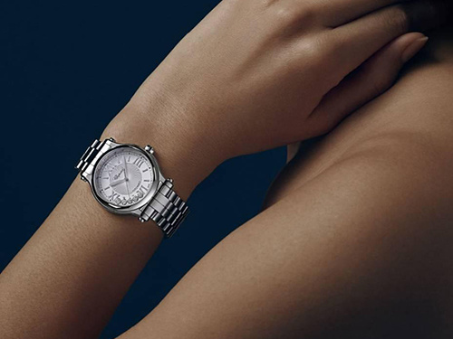 Элегантные женские часы Chopard Happy Sport в стиле «спорт-шик» с пятью вращающимися бриллиантами