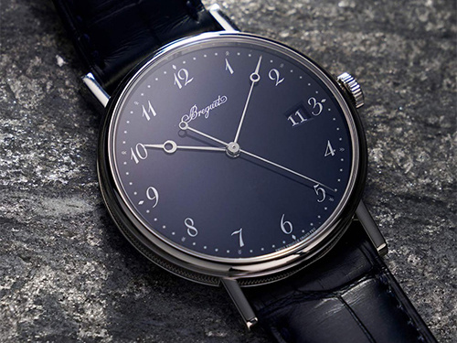 Часы Breguet Classique 5177 Grand Feu Blue Enamel Dial из белого золота с синим эмалированным циферблатом