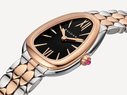 Изысканные двухцветные часы Bvlgari Serpenti Seduttori 103799 из стали и розового золота, вдохновленные змеей