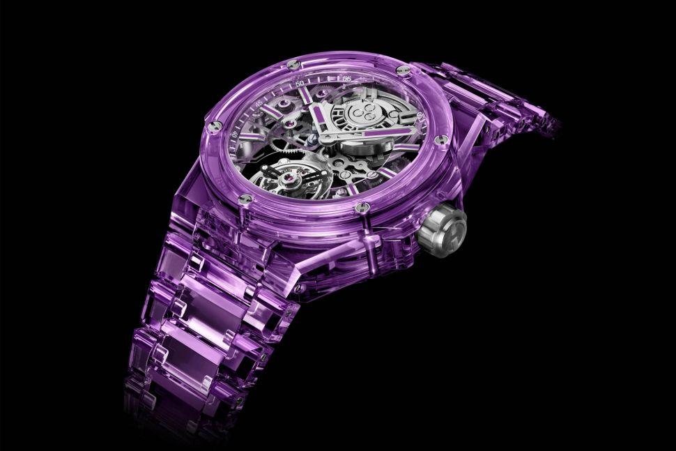 Часы Hublot Big Bang Integrated Tourbillon Full Purple Sapphire