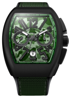 Franck Muller Mens Collection Vanguard Camouflage V 45 CC DT CAMOU Green