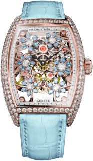 Franck Muller Ladies Collection Cintree Curvex Cut Flower 2850 S6 SQT CURVEX CUT FLOWER SA D 5N LIGHT BLUE