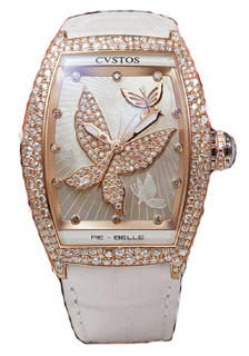 Cvstos Hour Minute Seconde RE-BELLE PAPILLON 5N RED GOLD / DIAMOND SNOW SETTING DIAMOND BUTTERFLY / WHITE MOP D00101.3628004