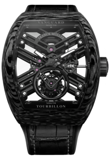 Franck Muller Mens Collection Vanguard Skeleton V 45 T SQT CARBONE