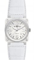 Bell & Ross Instruments 42 mm BR 03 WHITE CERAMIC DIAMONDS BR0392-WH-C-D/SCA
