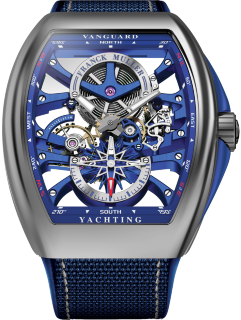 Franck Muller Mens Collection Vanguard Yachting Anchor Skeleton Classic V 45 S6 SQT ANCRE YACHT (BL)