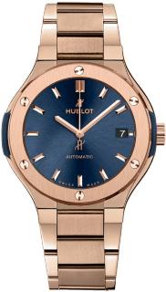 Hublot Classic Fusion King Gold Bracelet Blue 38 mm 568.OX.7180.OX