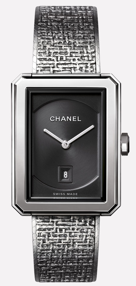 chanel boyfriend tweed watch