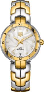 TAG Heuer Link Diamond Dial Roman Numeral Bezel 34.5 Ladies WAT2350.BB0957