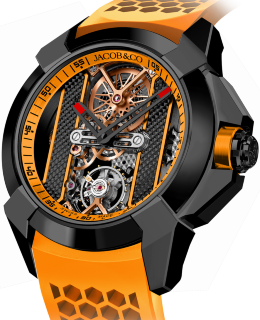 Jacob & Co Epic X Stainless Steel Black DLC Orange Inner Ring EX120.11.AI.AA.ABRUA