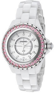 Chanel J12 White Pink Sapphires H2010
