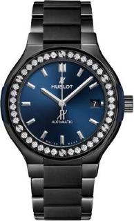 Hublot Classic Fusion Ceramic Blue Bracelet Diamonds 568.CM.7170.CM.1204