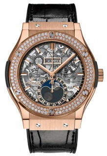 Hublot Classic Fusion Aerofusion Moonphase King Gold Diamonds 45 mm 517.OX.0180.LR.1104