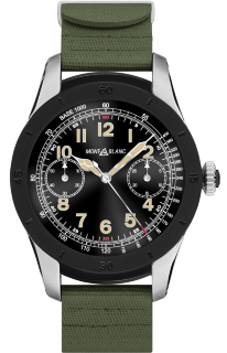 Montblanc Summit Smartwatch - Bi-color Steel Case with Khaki Green Rubber Strap 117545