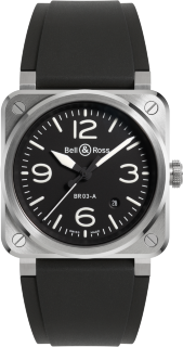 Bell & Ross Instruments New BR 03 Black Steel BR03A-BL-ST/SRB