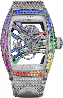 Cvstos Challenge Purity Steel 2 Row Diamonds Ti Comp RH Bridges With Rainbow A00113.4100002