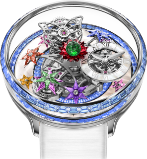 Jacob & Co Astronomia Fleurs De Jardin Blue Sapphires Green Tsavorite White Gold AF321.30.BB.AA.B