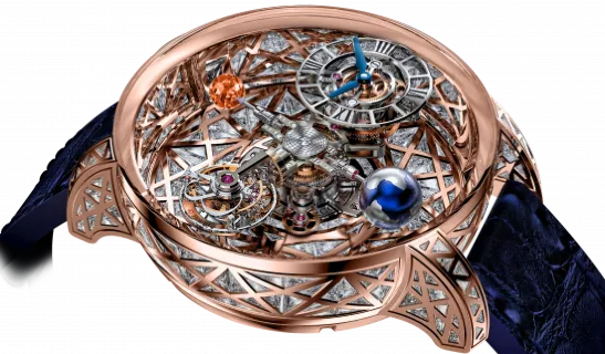 Jacob & Co Astronomia Meteorite Triangle Diamonds Rose Gold Orange Sapphire AT800.40.HD.UA.BBALA