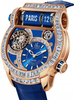 Jacob & Co Epic SF24 Tourbillon Baguette Blue Dial Rose Gold ES802.40.BD.AD.ABALA