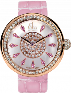 Jacob & Co Brilliant One Row Rose Gold Pink Sapphires 38 mm BQ020.40.RO.KC.A