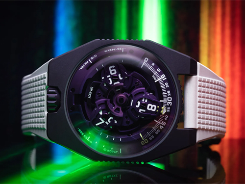 Космический дизайн Urwerk UR-Satellite UR-100V ULTRAVIOLET